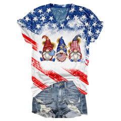 Flag stars and stripes dwarf V-neck T-shirt: a unique display of patriotic style!